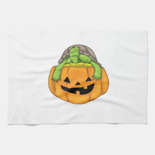 Turtle Halloween Pumpkin Classic T-Shirt_1 Kitchen Towel
