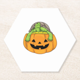Turtle Halloween Pumpkin Classic T-Shirt_1 Paper Coaster