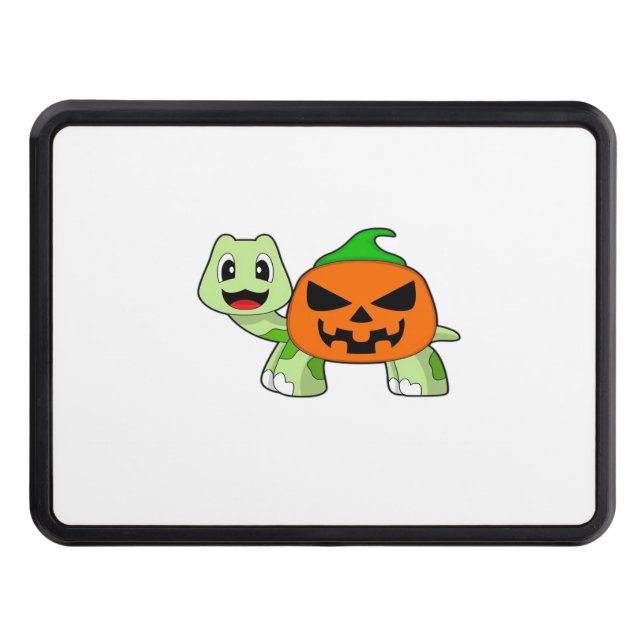 Turtle Halloween Pumpkin Classic T-Shirt Trailer Hitch Cover (Front)
