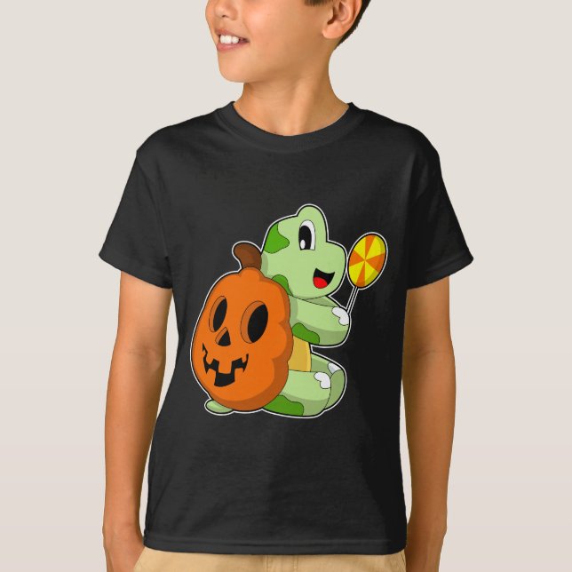 Turtle Halloween Pumpkin Lollypop T-Shirt (Front)