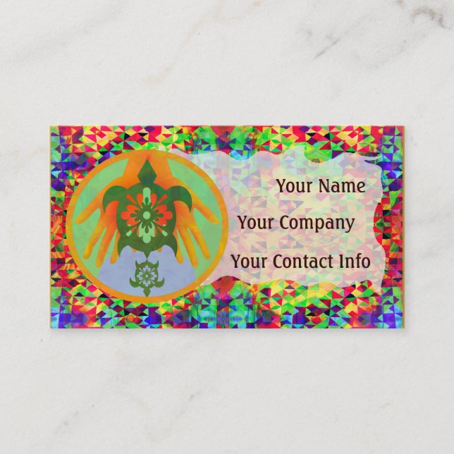 Turtle Hands Business Card Template (Front)