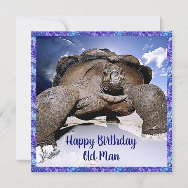 Turtle - Happy Birthday Old Man Card (Front)