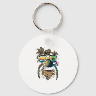 Turtle Hawaiian Sea Turtles Hawaii Beach Palm Copy Keychain