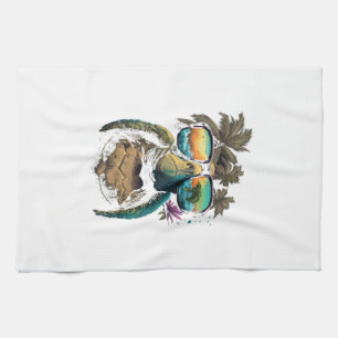 Turtle Hawaiian Sea Turtles Hawaii Beach Palm Copy Kitchen Towel