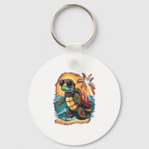 Turtle Hawaiian Sea Turtles Hawaii Tropical Beach Keychain