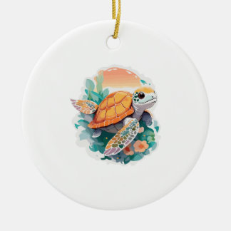 Turtle Head Ceramic Ornament