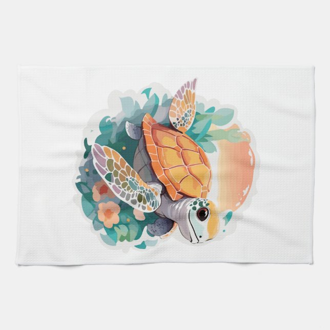 Turtle Head Kitchen Towel (Horizontal)