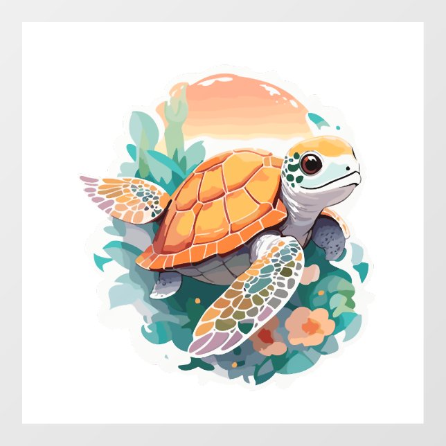 Turtle Head Window Cling (Sheet)
