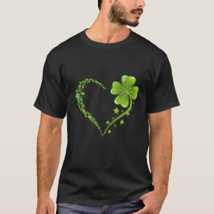 Turtle Heart Leaf Irish St Patrick Day Clover Hear T-Shirt