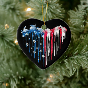 Turtle Heart Watercolor T-Shirt Cute Animal Heart  Ceramic Ornament