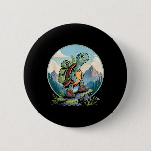 Turtle Hiking Backpack Apparel For Outdoor Nature 2 Inch Round Button