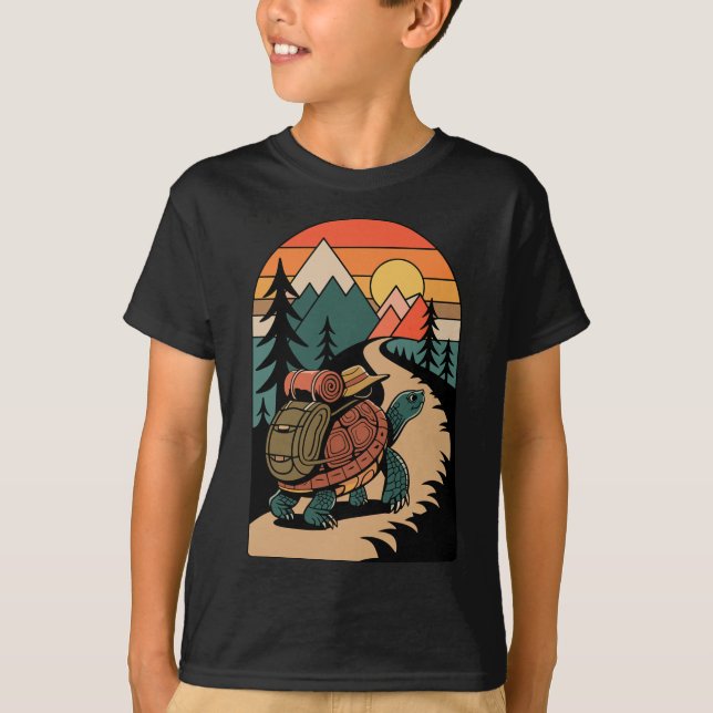 Turtle Hiking Camping Camp Camper Backpacking  T-Shirt (Front)