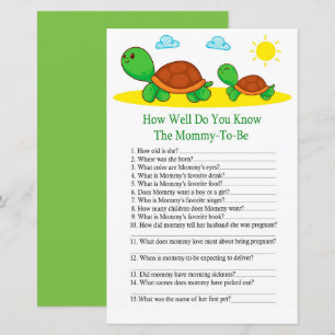 Turtle How well do you know baby shower game