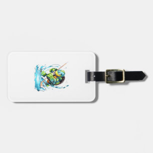 Turtle Ice Hockey Player Hockey Stick Goalie Luggage Tag