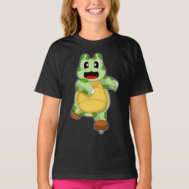 Turtle Ice skating Ice skates T-Shirt (Front)