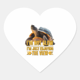 Turtle I'm Not Slow, I'm Just Enjoying the View Heart Sticker