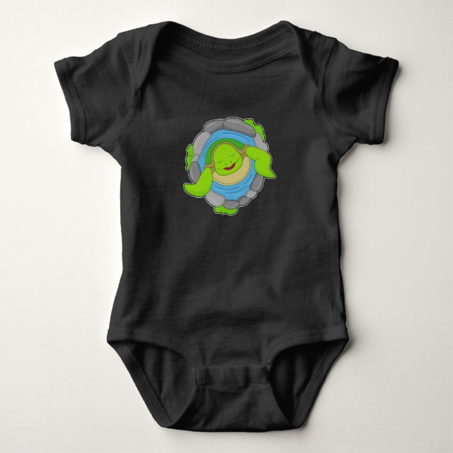Turtle in a hot Spring Baby Bodysuit (Front)