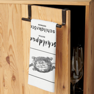Turtle in different languages kitchen towel