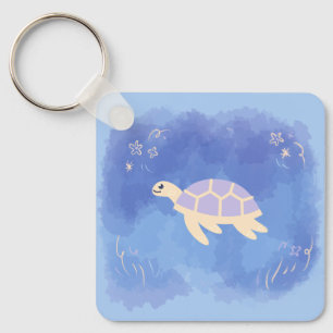 Turtle in the water keychain