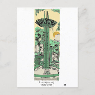 Turtle Lake Saigon Digital Illustration Postcard