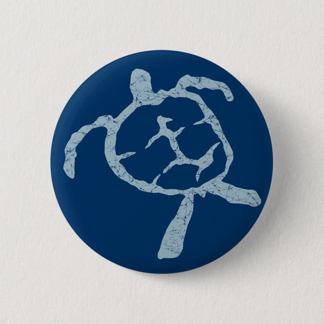 turtle-light blue 2 inch round button (Front)