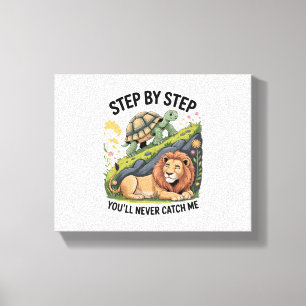 Turtle Lion Funny Canvas Print