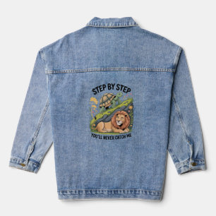 Turtle Lion Funny Denim Jacket