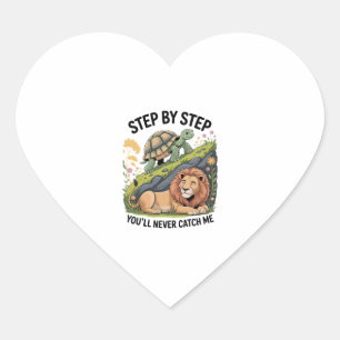 Turtle Lion Funny Heart Sticker