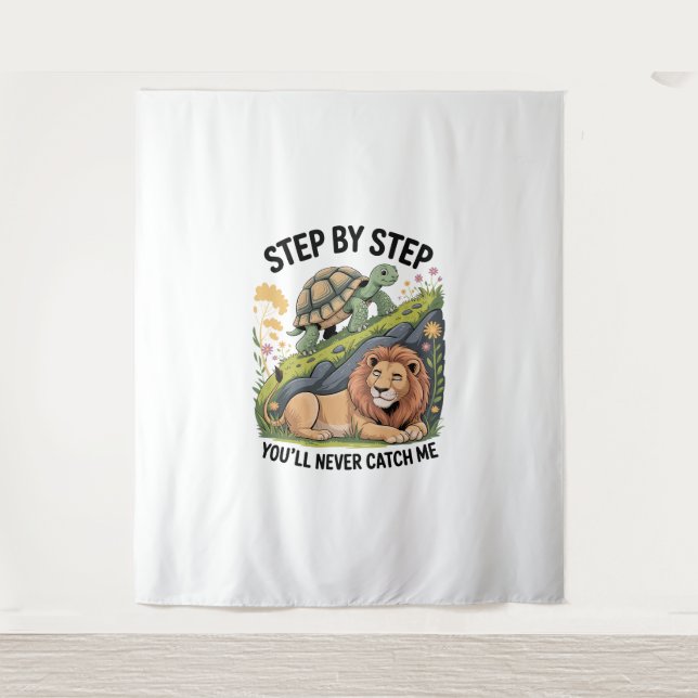 Turtle Lion Funny Tapestry (Front)