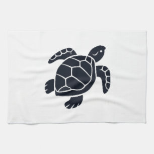 Turtle Logo Emblem Red-Eared Slider Tortoise Kitchen Towel