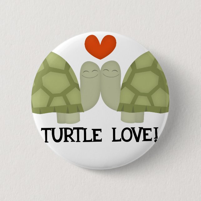 Turtle love 2 inch round button (Front)