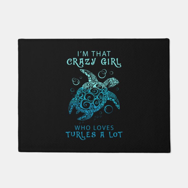 Turtle Lover | A Girl Who Loves Turtles A Lot Doormat (Front)