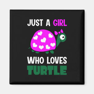 Turtle Lover   A Girl Who Loves Turtles Magnet