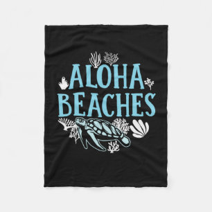 Turtle Lover Aloha Beaches Fleece Blanket
