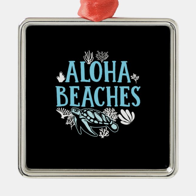 Turtle Lover | Aloha Beaches Metal Ornament (Front)