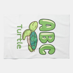 Turtle Lover Alphabet ABC Letter Turtle Kitchen Towel