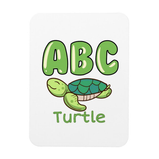 Turtle Lover Alphabet ABC Letter Turtle Magnet (Vertical)