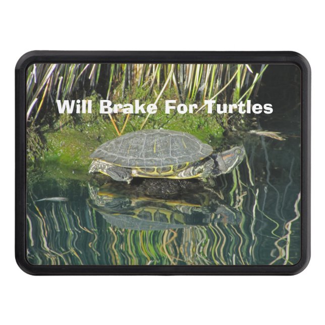 Turtle Lover Animal with Water Reflection Nature Trailer Hitch Cover (Front)