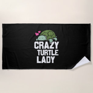 Turtle Lover   Crazy Turtle Lady Beach Towel