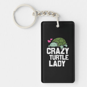 Turtle Lover Crazy Turtle Lady Keychain