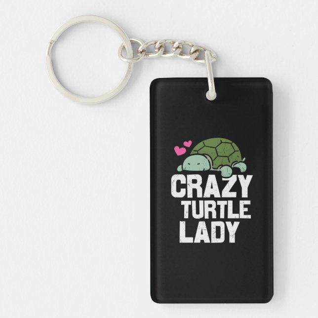 Turtle Lover | Crazy Turtle Lady Keychain (Front)