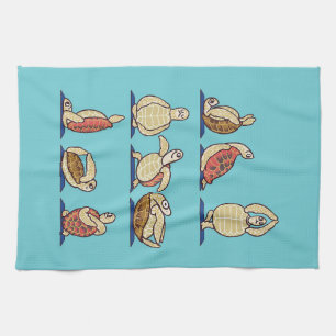 Turtle Lover Green Sea Turtle Yoga Kitchen Towel
