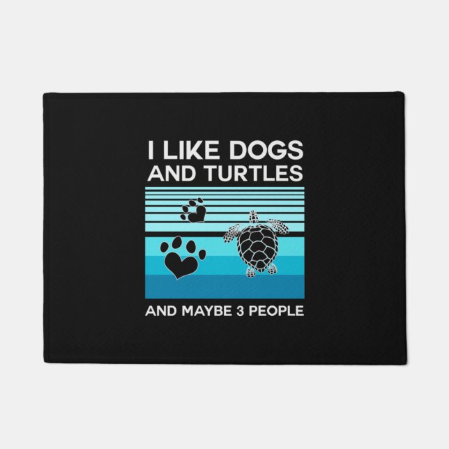 Turtle Lover | I Like Dogs And Turtles Doormat (Front)