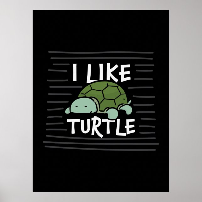 Turtle Lover | I Like Turtles Poster (Front)