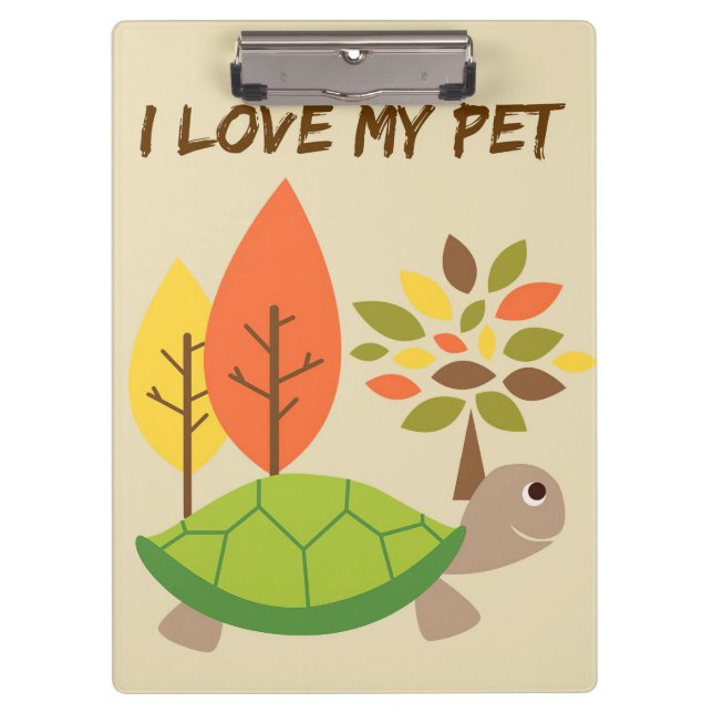 Turtle Lover I Love My Turtle Clipboard (Front)