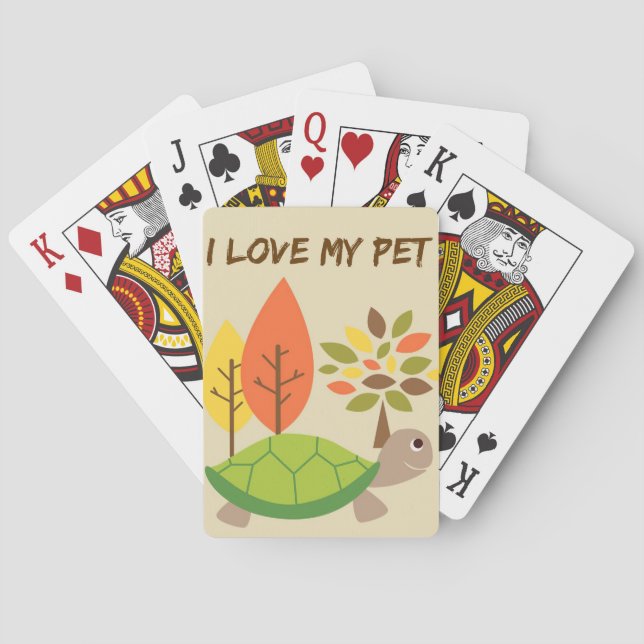 Turtle Lover I Love My Turtle Playing Cards (Back)