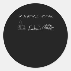 Turtle Lover I'm A Simple Woman Classic Round Sticker
