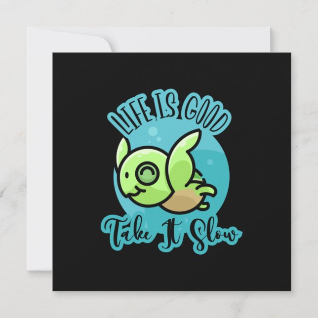 Turtle Lover | Life Is Good With A Turtle Holiday Card (Front)