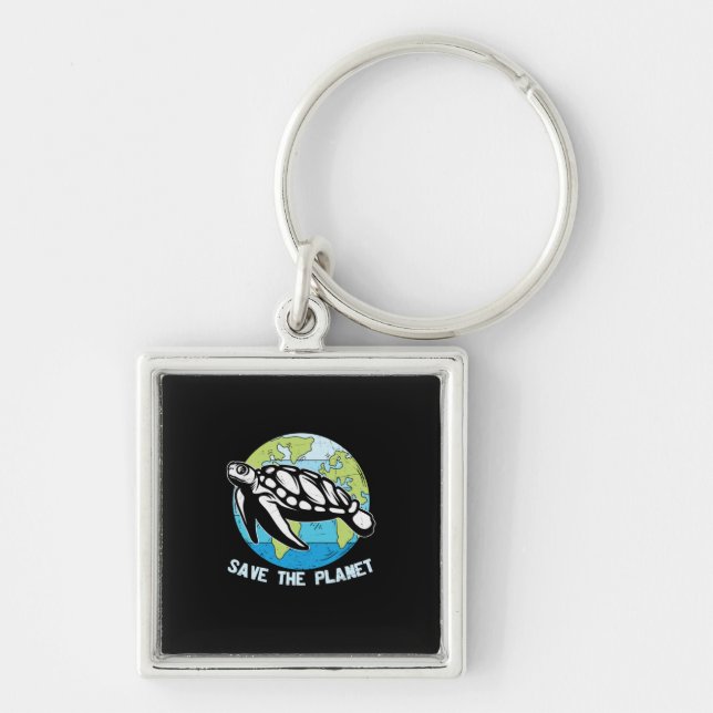 Turtle Lover | Save The Planet Keychain (Front)