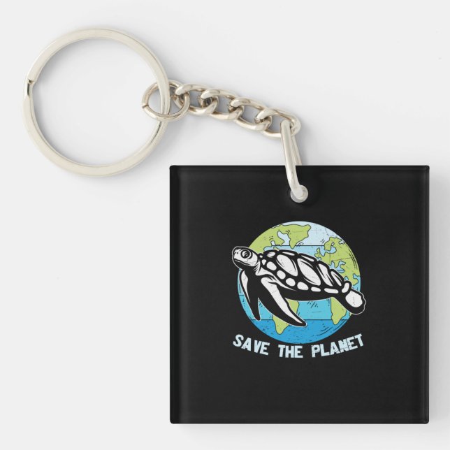 Turtle Lover | Save The Planet Keychain (Front)